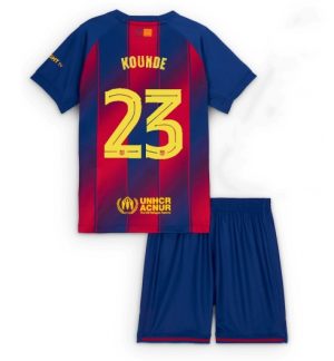 Barcelona Jules Kounde #23 Thuis tenue Kinder 2025-26 Korte Mouwen en Broekje