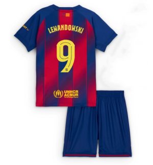 Barcelona Robert Lewandowski #9 Thuis tenue Kinder 2025-26 Korte Mouwen en Broekje