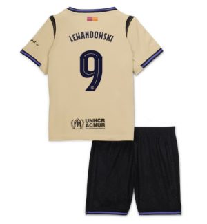Barcelona Robert Lewandowski #9 Uit tenue Kinder 2025-26 Korte Mouwen en Broekje