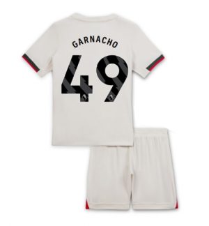 Chelsea Alejandro Garnacho #49 Uit tenue Kinder 2025-26 Korte Mouwen en Broekje