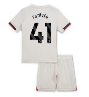 Chelsea Estevao Willian #41 Uit tenue Kinder 2025-26 Korte Mouwen en Broekje