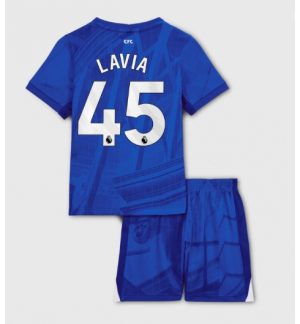 Chelsea Romeo Lavia #45 Thuis tenue Kinder 2025-26 Korte Mouwen en Broekje