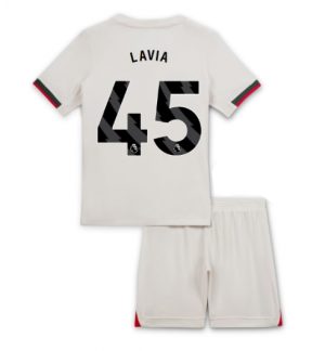 Chelsea Romeo Lavia #45 Uit tenue Kinder 2025-26 Korte Mouwen en Broekje