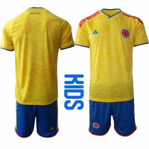 Colombia FIFA WK 2026 Kinderen Thuistenue Kortärmad Voetbalshirt + Short