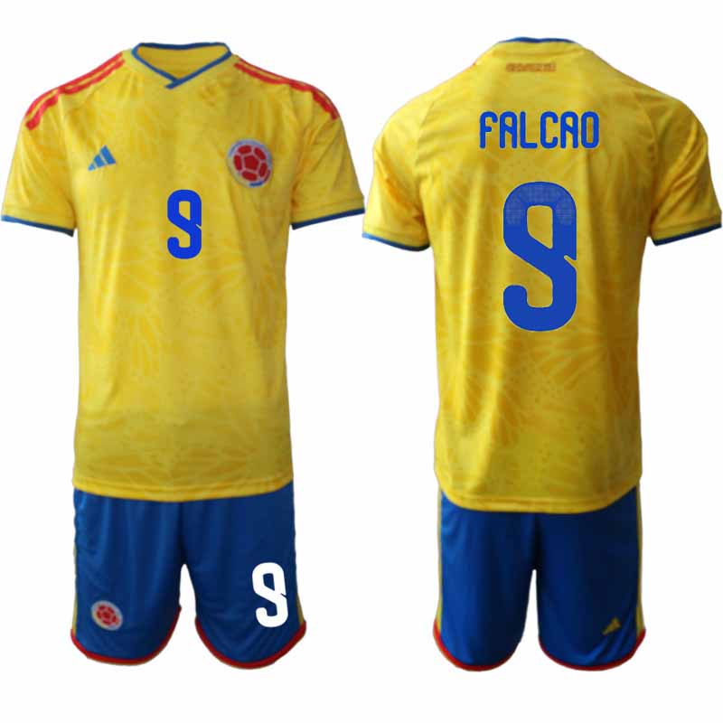 Colombia WK 2026 Thuistenue voor Heren Radamel Falcao #9 Voetbalshirt + Short