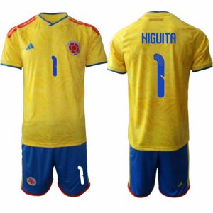 Colombia WK 2026 Thuistenue voor Heren René Higuita #1 Voetbalshirt + Short