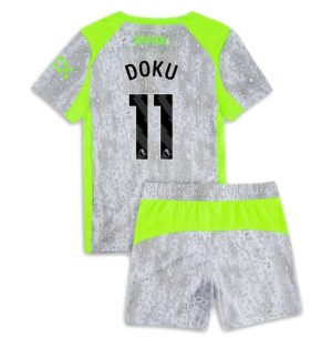 Manchester City Jeremy Doku #11 Derde tenue Kinder 2025-26 Korte Mouwen en Broekje Manchester City Jeremy Doku #11 Derde tenue Kinder 2025-26 Korte Mouwen en Broekje