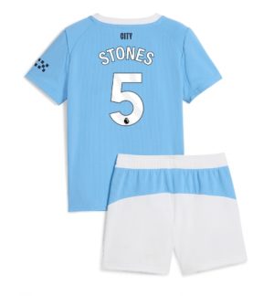 Manchester City John Stones #5 Thuis tenue Kinder 2025-26 Korte Mouwen en Broekje