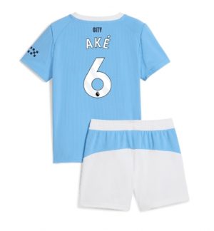 Manchester City Nathan Ake #6 Thuis tenue Kinder 2025-26 Korte Mouwen en Broekje Manchester City Nathan Ake #6 Thuis tenue Kinder 2025-26 Korte Mouwen en Broekje