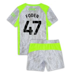 Manchester City Phil Foden #47 Derde tenue Kinder 2025-26 Korte Mouwen en Broekje