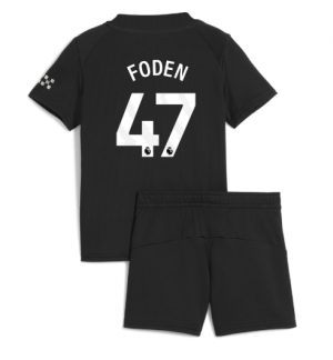 Manchester City Phil Foden #47 Uit tenue Kinder 2025-26 Korte Mouwen en Broekje