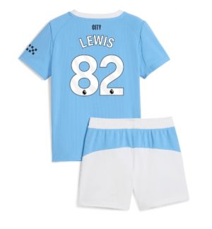 Manchester City Rico Lewis #82 Thuis tenue Kinder 2025-26 Korte Mouwen en Broekje Manchester City Rico Lewis #82 Thuis tenue Kinder 2025-26 Korte Mouwen en Broekje
