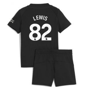 Manchester City Rico Lewis #82 Uit tenue Kinder 2025-26 Korte Mouwen en Broekje
