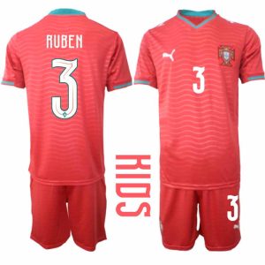 Portugal WK 2026 Thuistenue voor Kinderen Rúben Dias #3 Voetbalshirt en Short
