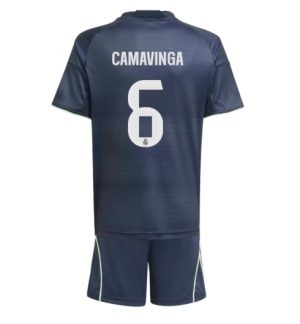 Real Madrid Eduardo Camavinga #6 Uit tenue Kinder 2025-26 Korte Mouwen en Broekje Real Madrid Eduardo Camavinga #6 Uit tenue Kinder 2025-26 Korte Mouwen en Broekje