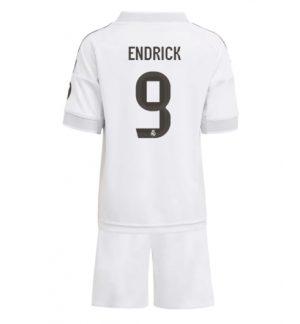 Real Madrid Endrick #9 Thuis tenue Kinder 2025-26 Korte Mouwen en Broekje Real Madrid Endrick #9 Thuis tenue Kinder 2025-26 Korte Mouwen en Broekje