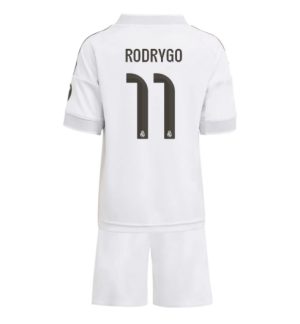 Real Madrid Rodrygo Goes #11 Thuis tenue Kinder 2025-26 Korte Mouwen en Broekje Real Madrid Rodrygo Goes #11 Thuis tenue Kinder 2025-26 Korte Mouwen en Broekje