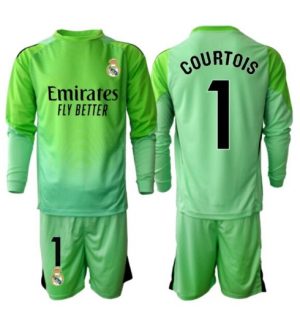 Real Madrid Thibaut Courtois #1 Keeper Uit tenue Kinder 2025-26 Lange Mouwen (+ broek) Real Madrid Thibaut Courtois #1 Keeper Uit tenue Kinder 2025-26 Lange Mouwen (+ broek)
