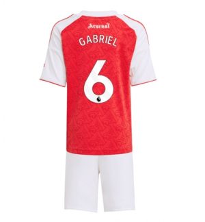 Arsenal Gabriel Magalhaes #6 Thuis tenue Kinder 2025-26 Korte Mouwen en Broekje