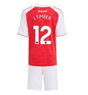 Arsenal Jurrien Timber #12 Thuis tenue Kinder 2025-26 Korte Mouwen en Broekje