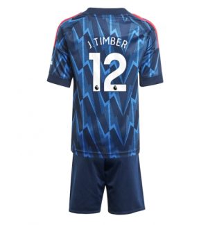 Arsenal Jurrien Timber #12 Uit tenue Kinder 2025-26 Korte Mouwen en Broekje