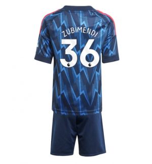 Arsenal Martin Zubimendi #36 Uit tenue Kinder 2025-26 Korte Mouwen en Broekje