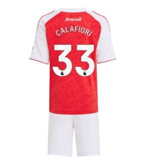 Arsenal Riccardo Calafiori #33 Thuis tenue Kinder 2025-26 Korte Mouwen en Broekje