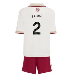 Arsenal William Saliba #2 Derde tenue Kinder 2025-26 Korte Mouwen en Broekje