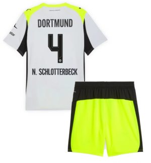 Borussia Dortmund Nico Schlotterbeck #4 Uit tenue Kinder 2025-26 Korte Mouwen en Broekje