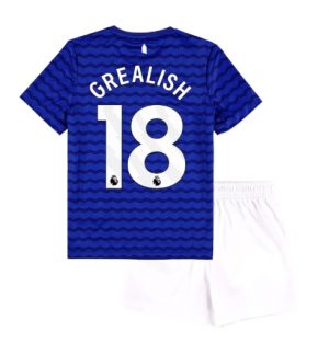 Everton Jack Grealish #18 Thuis tenue Kinder 2025-26 Korte Mouwen en Broekje Everton Jack Grealish #18 Thuis tenue Kinder 2025-26 Korte Mouwen en Broekje