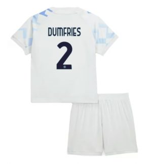 Inter Milan Denzel Dumfries #2 Uit tenue Kinder 2025-26 Korte Mouwen en Broekje
