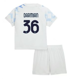 Inter Milan Matteo Darmian #36 Uit tenue Kinder 2025-26 Korte Mouwen en Broekje