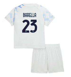 Inter Milan Nicolo Barella #23 Uit tenue Kinder 2025-26 Korte Mouwen en Broekje