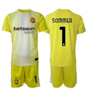 Inter Milan Yann Sommer #1 Keeper Uit tenue Kinder 2025-26 Korte Mouwen en Broekje