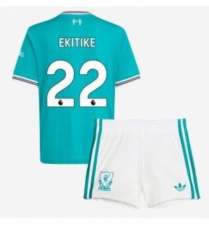 Liverpool Hugo Ekitike #22 Derde tenue Kinder 2025-26 Korte Mouwen en Broekje