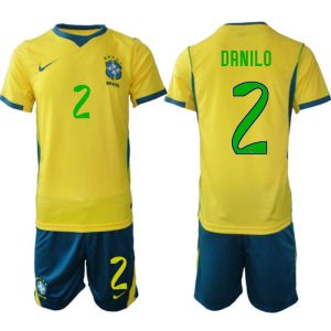 Brazilië WK 2026 Thuistenue Heren Danilo #2 Voetbalshirt + Shorts Brazilië WK 2026 Thuistenue Heren Danilo #2 Voetbalshirt + Shorts
