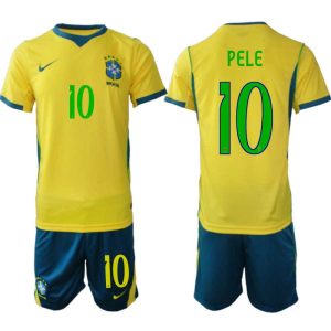 Brazilië WK 2026 Thuistenue Heren Pelé #10 Voetbalshirt + Shorts Brazilië WK 2026 Thuistenue Heren Pelé #10 Voetbalshirt + Shorts