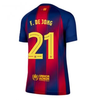 FC Barcelona Frenkie de Jong #21 Thuis tenue Dames 2025-26 Korte Mouw