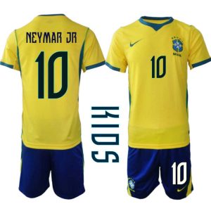 Brazilië Thuistenue WK 2026 Kinderen – Neymar #10 Voetbalshirt + Shorts Set