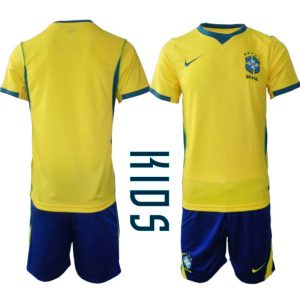 Brazilië Thuistenue WK 2026 Kinderen – Voetbalshirt + Shorts Set