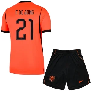 Nederland Thuistenue WK 2026 Kinderen – Frenkie de Jong #21 Voetbalshirt + Shorts Set