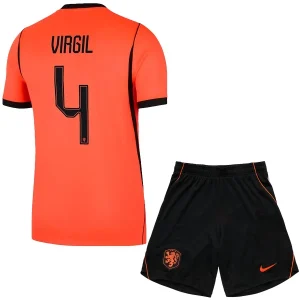 Nederland Thuistenue WK 2026 Kinderen – Virgil van Dijk #4 Voetbalshirt + Shorts Set