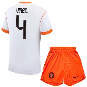 Nederland Uittenue WK 2026 Kinderen – Virgil van Dijk #4 Voetbalshirt + Shorts Set