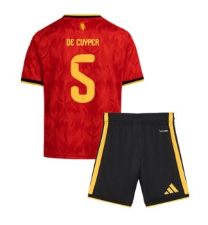 België Maxim De Cuyper #5 Thuis tenue Kids WK 2026 Voetbalshirt + Shorts Set