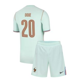 Frankrijk Desire Doue #20 Uit tenue Kids WK 2026 Voetbalshirt + Shorts Set