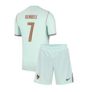 Frankrijk Ousmane Dembele #7 Uit tenue Kids WK 2026 Voetbalshirt + Shorts Set Frankrijk Ousmane Dembele #7 Uit tenue Kids WK 2026 Voetbalshirt + Shorts Set