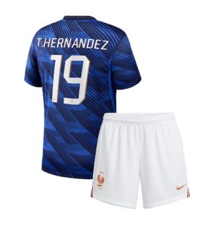 Frankrijk Theo Hernandez #19 Thuis tenue Kids WK 2026 Voetbalshirt + Shorts Set Frankrijk Theo Hernandez #19 Thuis tenue Kids WK 2026 Voetbalshirt + Shorts Set