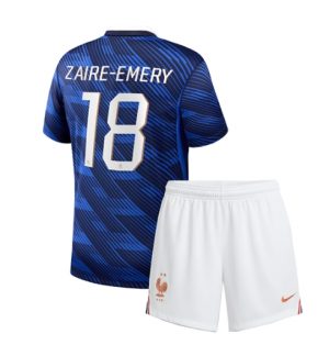 Frankrijk Warren Zaire-Emery #18 Thuis tenue Kids WK 2026 Voetbalshirt + Shorts Set