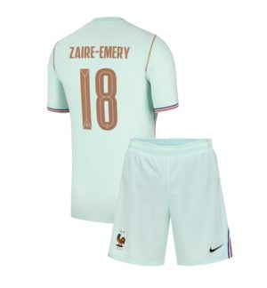 Frankrijk Warren Zaire-Emery #18 Uit tenue Kids WK 2026 Voetbalshirt + Shorts Set
