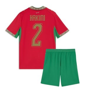 Marokko Achraf Hakimi #2 Thuis tenue Kids WK 2026 Voetbalshirt + Shorts Set Marokko Achraf Hakimi #2 Thuis tenue Kids WK 2026 Voetbalshirt + Shorts Set